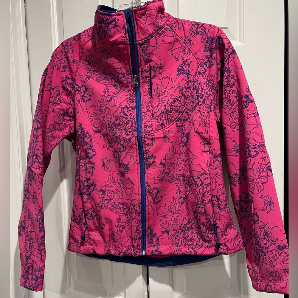 GP Lightweight, Waterproof , Jacket / Coat in Fuchsia w Royal Blue Design
